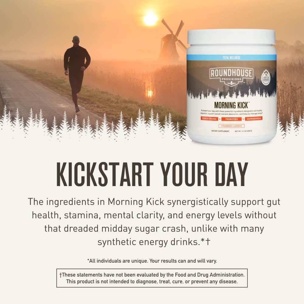 Roundhouse Provisions Morning Kick Strawberry Lemonade 30 Serving 9.1 oz.