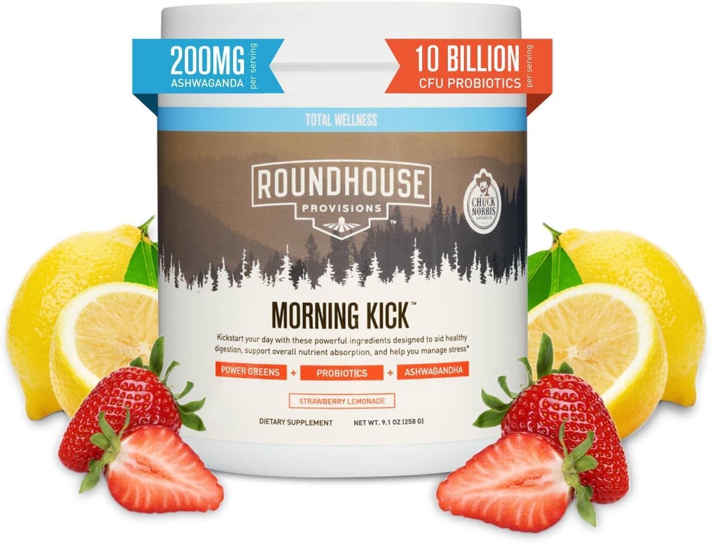 Roundhouse Provisions Morning Kick Strawberry Lemonade 30 Serving 9.1 oz.