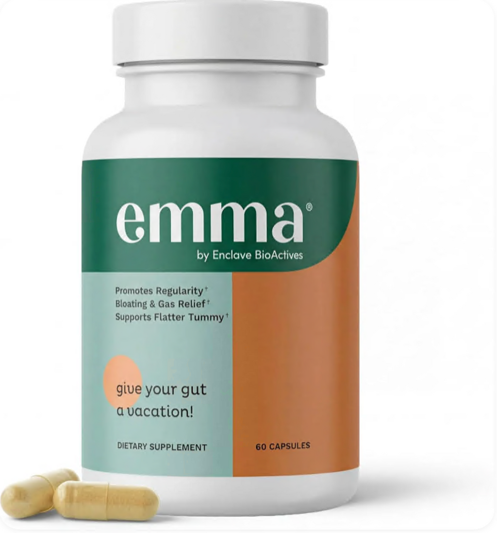 Emma Gut Health Relief Supplement – Digestive Support for Bloating, Gas & Constipation | 60 Capsules