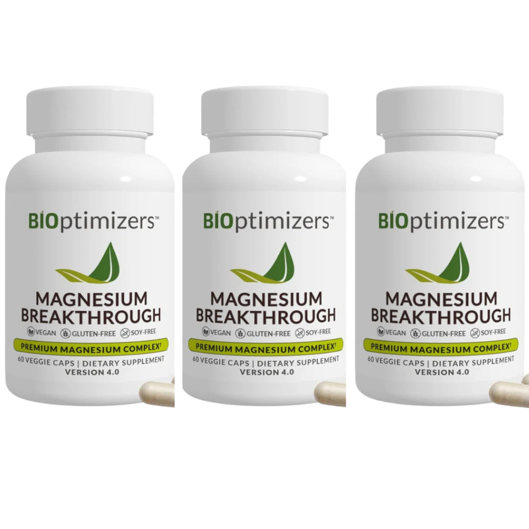 BIOptimizers Magnesium Breakthrough Supplement 60 capsules - 3 Packs