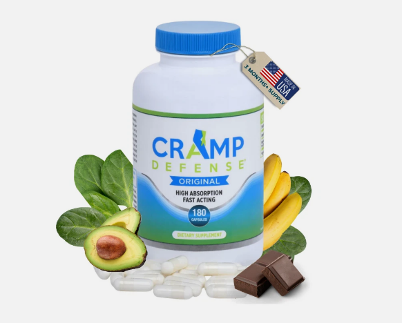 Cramp Defense Original Magnesium Supplement for Leg & Muscle Cramps, 180 Capsules